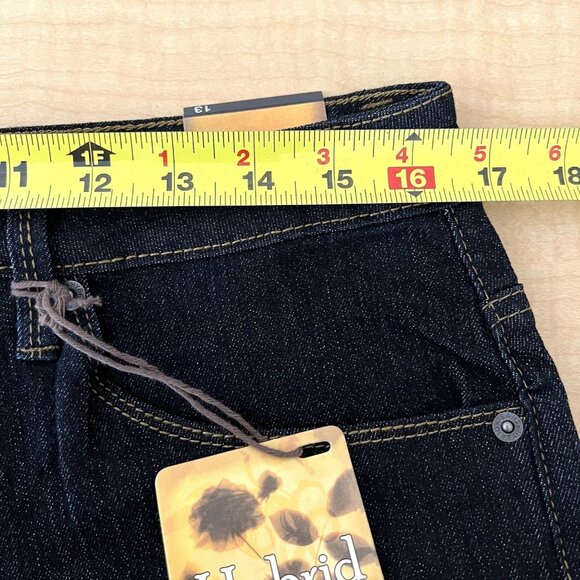 NEW‎ Hybrid Women's Denim Jeans Size 13 Skinny Stretch Buttons Mid Rise Black - Picture 8 of 11